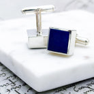 Hepburn and Hughes Lapis Lazuli Cufflinks | Blue Gemstone | September Birthstone | Sterling Silver