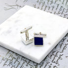 Hepburn and Hughes Lapis Lazuli Cufflinks | Blue Gemstone | September Birthstone | Sterling Silver