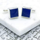 Hepburn and Hughes Lapis Lazuli Cufflinks | Blue Gemstone | September Birthstone | Sterling Silver