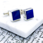 Hepburn and Hughes Lapis Lazuli Cufflinks | Blue Gemstone | September Birthstone | Sterling Silver