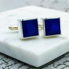 Hepburn and Hughes Lapis Lazuli Cufflinks | Blue Gemstone | September Birthstone | Sterling Silver