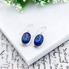 Hepburn and Hughes Lapis Lazuli Earrings | 15mm Oval | September Birthstone | Sterling Silver