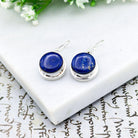 Hepburn and Hughes Lapis Lazuli Earrings | 15mm Round | September Birthstone | Sterling Silver