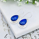 Hepburn and Hughes Lapis Lazuli Earrings | 15mm Teardrop | September Birthstone | Sterling Silver