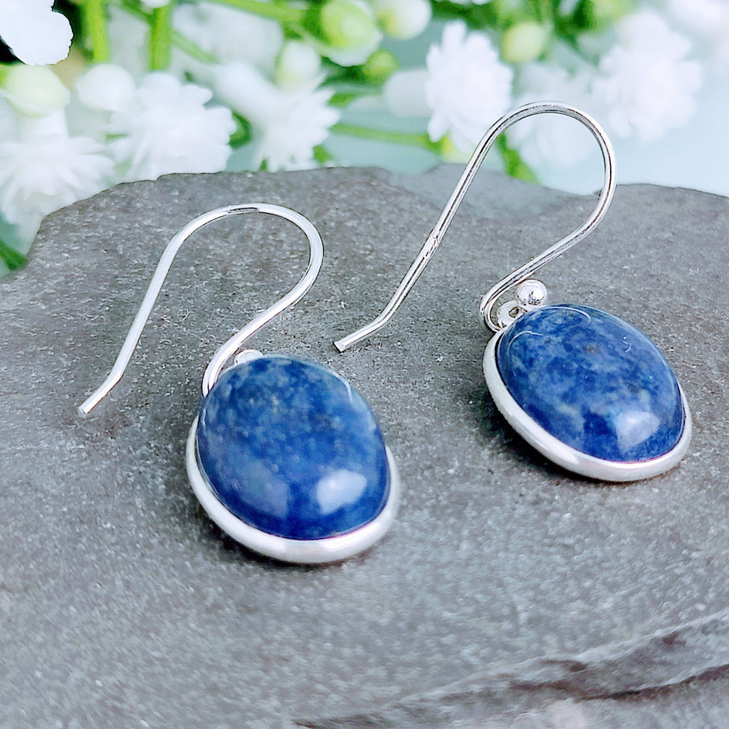 Hepburn and Hughes Lapis Lazuli Earrings | Oval | September Birthstone | Sterling Silver