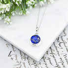 Hepburn and Hughes Lapis Lazuli Pendant | 13mm Circle | September Birthstone | Sterling silver