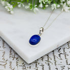 Hepburn and Hughes Lapis Lazuli Pendant | 15mm Oval | September Birthstone | Sterling silver