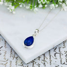 Hepburn and Hughes Lapis Lazuli Pendant | 15mm Teardrop | September Birthstone | Sterling silver