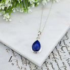 Hepburn and Hughes Lapis Lazuli Pendant | 15mm Teardrop | September Birthstone | Sterling silver