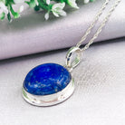 Hepburn and Hughes Lapis Lazuli Pendant | 20mm Circle | September Birthstone | Sterling Silver