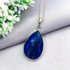 Hepburn and Hughes Lapis Lazuli Pendant | 30mm Teardrop | September Birthstone | Sterling Silver