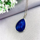 Hepburn and Hughes Lapis Lazuli Pendant | 30mm Teardrop | September Birthstone | Sterling Silver