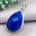 Hepburn and Hughes Lapis Lazuli Pendant | 30mm Teardrop | September Birthstone | Sterling Silver