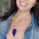 Hepburn and Hughes Lapis Lazuli Pendant | 41mm Teardrop | September Birthstone | Sterling Silver