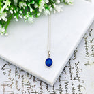 Hepburn and Hughes Lapis Lazuli Pendant | Small 15mm Oval | Blue Gemstone | Sterling Silver