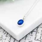 Hepburn and Hughes Lapis Lazuli Pendant | Small 15mm Oval | Blue Gemstone | Sterling Silver