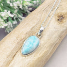 Hepburn and Hughes Larimar Gemstone Pendant | Teardrop 2 Options | Sterling Silver