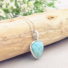 Hepburn and Hughes Larimar Gemstone Pendant | Teardrop 2 Options | Sterling Silver