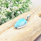 Hepburn and Hughes Larimar Gemstone Pendant | Teardrop 2 Options | Sterling Silver