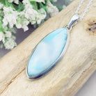 Hepburn and Hughes Larimar Pendant | Long Oval | Sterling Silver