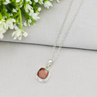 Hepburn and Hughes Lewisian Gneiss Necklace | Scottish Geology Gift | 10mm Circle | Sterling Silver
