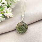 Hepburn and Hughes Lewisian Gneiss Necklace | Scottish Gift | 18mm circle | Sterling Silver