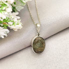 Hepburn and Hughes Lewisian Gneiss Pendant | Scottish Gift | Oval | Sterling Silver