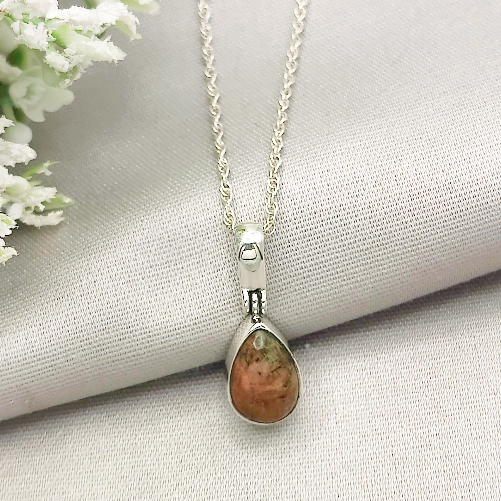 Hepburn and Hughes Lewisian Gneiss Stone Pendant | Geology Gift | 12mm | Sterling Silver