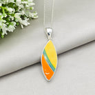 Hepburn and Hughes Liberty Stripe Clarice Cliff Art Deco Necklace | Upcycled Sterling Silver Heritage Jewellery