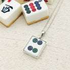 Hepburn and Hughes Mahjong Pendant | Dots Tiles | Chinese Game Jewellery | Sterling Silver