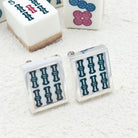 Hepburn and Hughes Mahjong Rectangular Cufflinks | Chinese Game Gift | 18mm in Sterling Silver