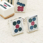 Hepburn and Hughes Mahjong Rectangular Cufflinks | Chinese Game Gift | 18mm in Sterling Silver