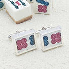 Hepburn and Hughes Mahjong Rectangular Cufflinks | Chinese Game Gift | 18mm in Sterling Silver