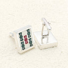 Hepburn and Hughes Mahjong Rectangular Cufflinks | Chinese Game Gift | 18mm in Sterling Silver