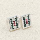 Hepburn and Hughes Mahjong Rectangular Cufflinks | Chinese Game Gift | 18mm in Sterling Silver