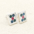 Hepburn and Hughes Mahjong Rectangular Cufflinks | Chinese Game Gift | 18mm in Sterling Silver