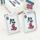 Hepburn and Hughes Mahjong Rectangular Cufflinks | Chinese Game Gift | 24mm in Sterling Silver