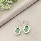 Hepburn and Hughes Malachite Earrings | Oval | Green Gemstone | Sterling Silver