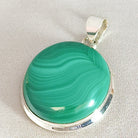 Hepburn and Hughes Malachite Pendant | 30mm Circle | Sterling Silver