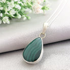 Hepburn and Hughes Malachite Pendant | Teardrop 3 Options | Taurus Gift | Sterling Silver