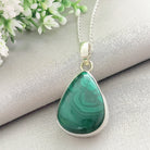 Hepburn and Hughes Malachite Pendant | Teardrop 3 Options | Taurus Gift | Sterling Silver