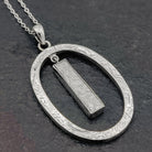 Hepburn and Hughes Meteorite Pendant | Astronomy Gift | Oval Hoop | Sterling Silver