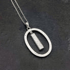 Hepburn and Hughes Meteorite Pendant | Astronomy Gift | Oval Hoop | Sterling Silver