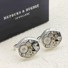 Hepburn and Hughes Mid-Century Watch Movement Cufflinks | Sterling Silver