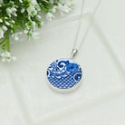 Hepburn and Hughes Minton Pottery Ceramic Pendant | Upcycled Blue Willow | 27mm Circle | Sterling Silver