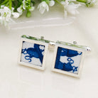Hepburn and Hughes Minton Pottery Cufflinks | Willow Pattern |  9th Anniversary | Sterling Silver