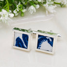 Hepburn and Hughes Minton Pottery Cufflinks | Willow Pattern | 9th Wedding Anniversary | Sterling Silver
