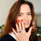 Hepburn and Hughes Minton Pottery Ring | Adjustable Band | 9th anniversary gift | Sterling Silver