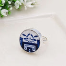 Hepburn and Hughes Minton Pottery Ring | Adjustable Band | 9th anniversary gift | Sterling Silver