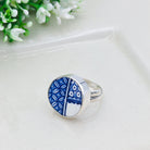 Hepburn and Hughes Minton Pottery Ring | Adjustable Band | 9th anniversary gift | Sterling Silver